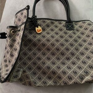 Dooney & Bourke Black and Brown Monogram Tote